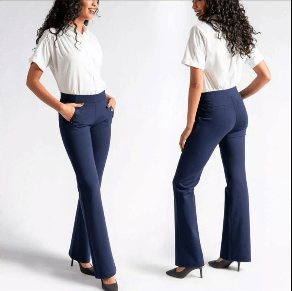 New Betabrand Navy Bootcut Six Button Dress Pant Yoga Pants 3X